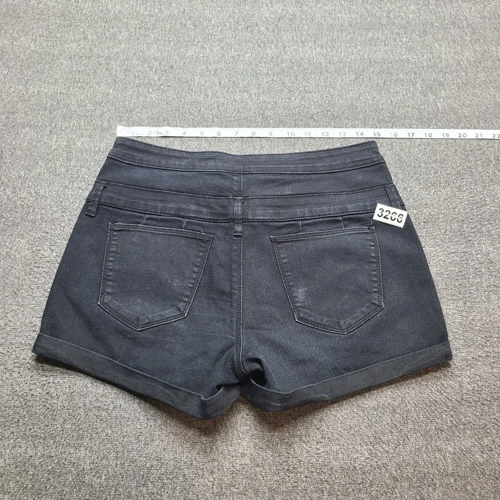Refuge Denim‎ Shorts Womens 10 Black Excellent High Waist Triple Button Cuffed